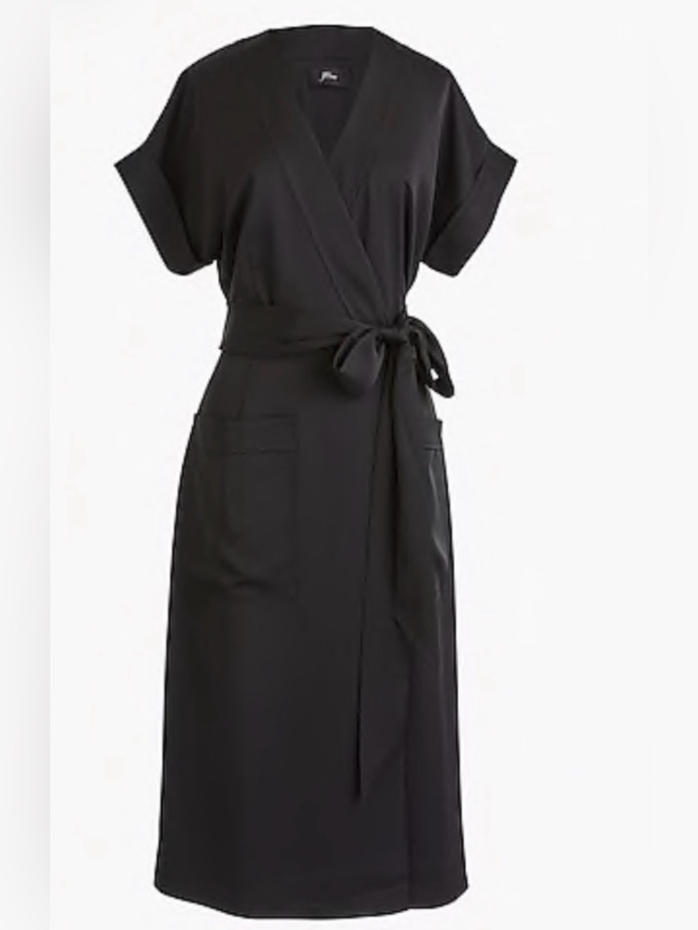 J. Crew Black Wrap dress with Tie Waist